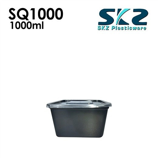 SKZ BLACK SQUARE CONTAINER SERIES SQ1000 1000ml ENVIRONMENTAL FRIENDLY FOOD STORAGE MICROWAVABLE