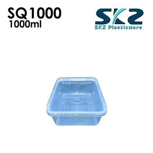 SKZ CLEAR SQUARE CONTAINER SERIES SQ1000 1000ml ENVIRONMENTAL FRIENDLY FOOD STORAGE MICROWAVABLE