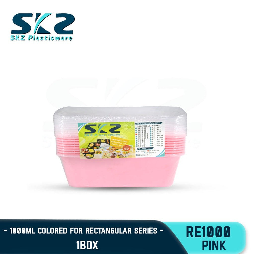 SKZ  1BOX COLORED CONTAINER RECTANGULAR SERIES RE1000 ENVIRONMNTAL FRIENDLY FOOD STORAGE MICROWVABLE