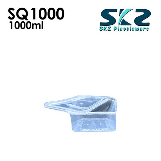 SKZ CLEAR SQUARE CONTAINER SERIES SQ1000 1000ml ENVIRONMENTAL FRIENDLY FOOD STORAGE MICROWAVABLE