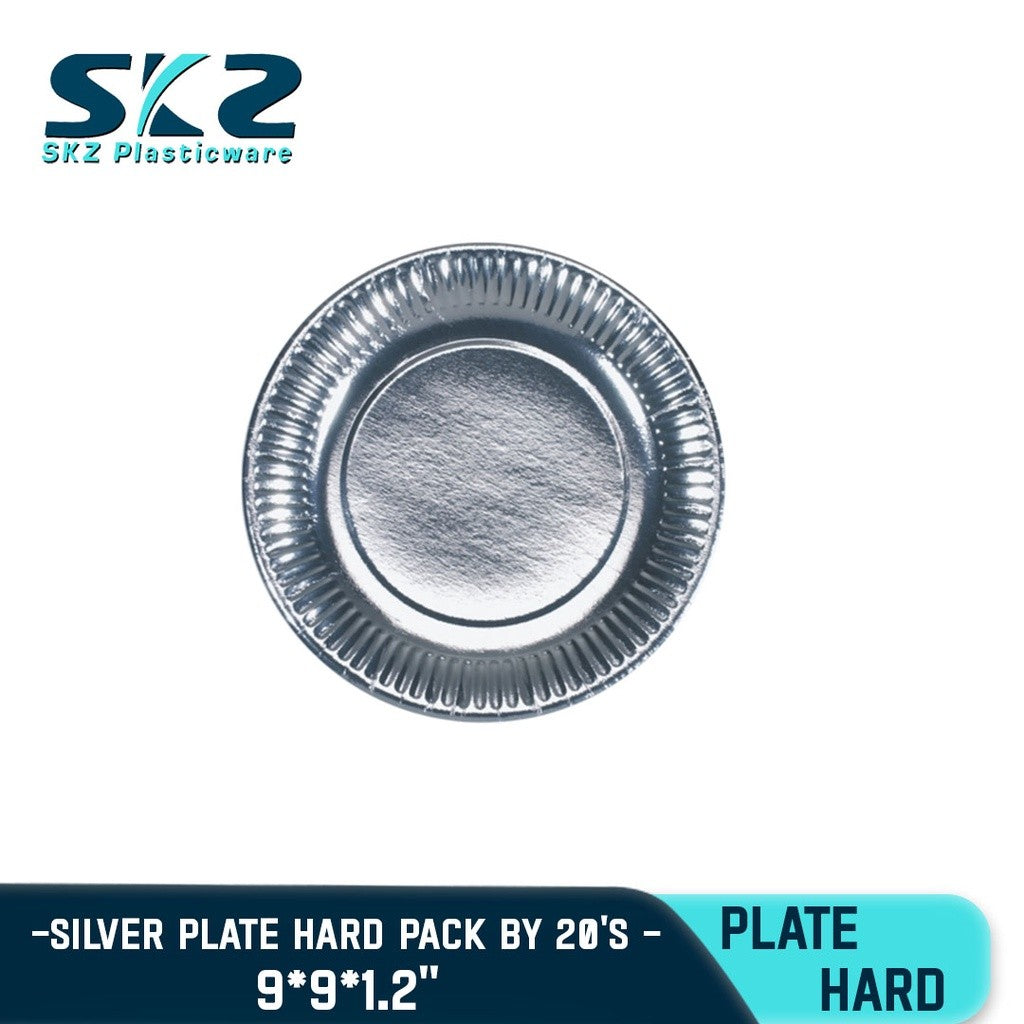 DISPOSABLE PLATE HARD SILVER LAMINATED PACK BY 20S