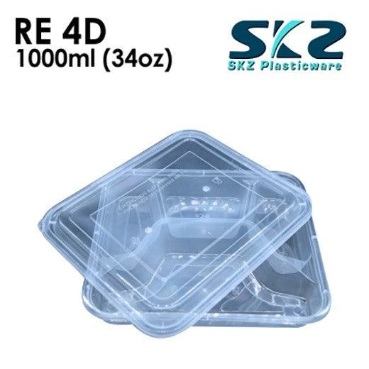 SKZ CLEAR CONTAINER RECTANGULAR SERIES RE4D ENVIRONMENTAL FRIENDLY FOOD STORAGE MICROWAVABLE