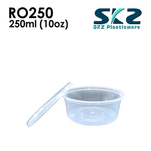 SKZ CLEAR CONTAINER ROUND SERIES R0250 250ml ENVIRONMENTAL FRIENDLY FOOD STORAGE MICROWAVABLE