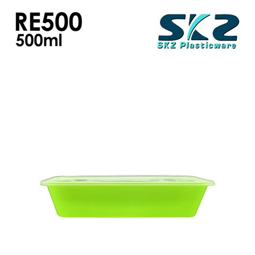 SKZ COLORED CONTAINER RECTANGULAR SERIES RE500 ENVIRONMENTAL FRIENDLY FOOD STORAGE MICROWAVABLE