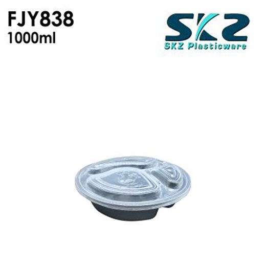 NEW (FJY-838) BLACK CONTAINER RO3D SERIES 1000ML ENVIRONMENTAL FRIENDLY FOOD STORAGE