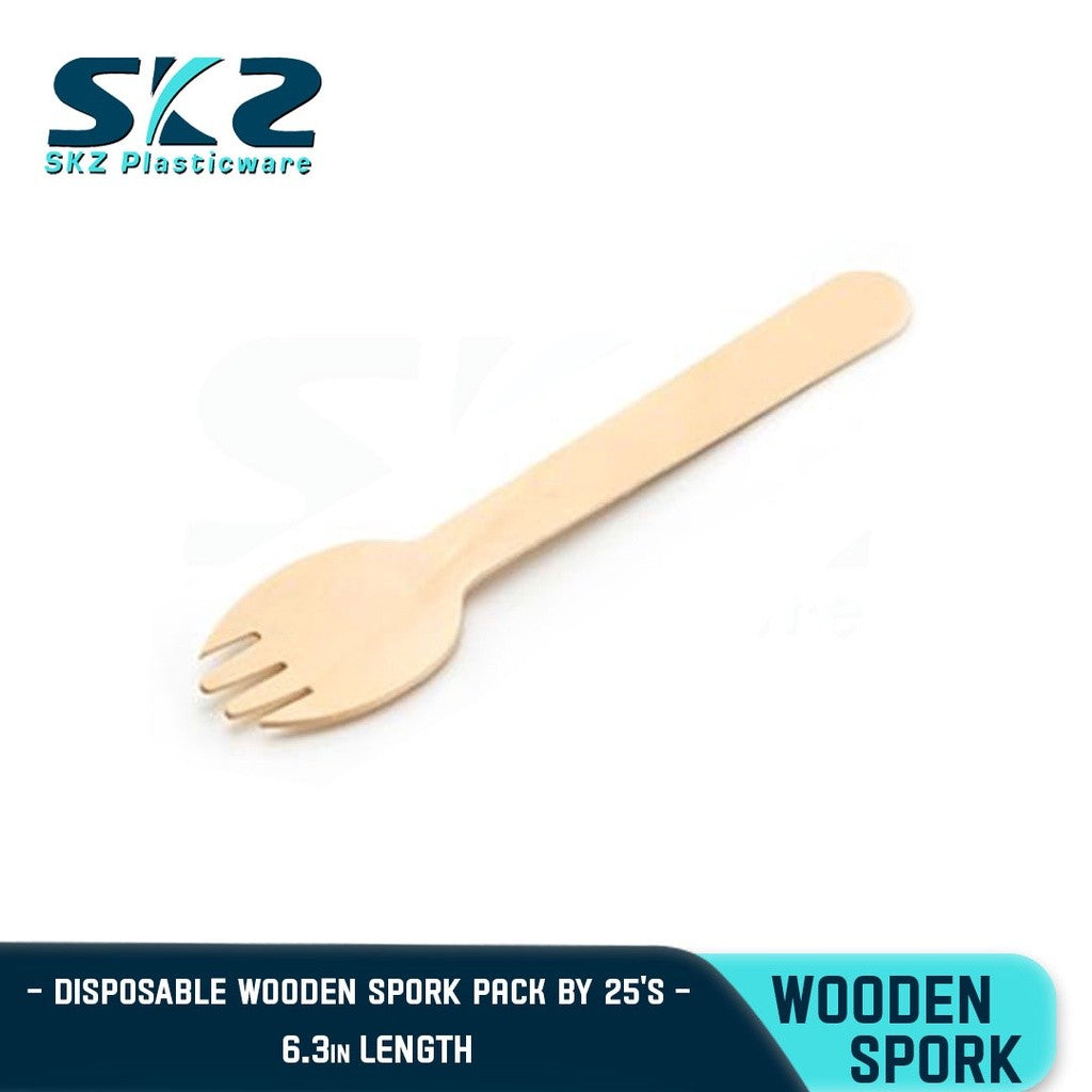 SKZ DISPOSABLE WOODEN SPORK 25-50PCS/PACK