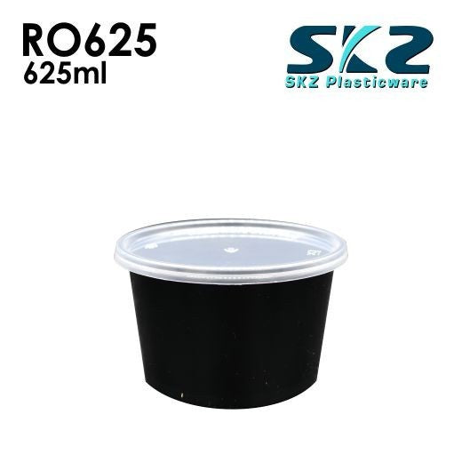 SKZ BLACK CONTAINER ROUND SERIES R0625 625ml ENVIRONMENTAL FRIENDLY FOOD STORAGE MICROWAVABLE