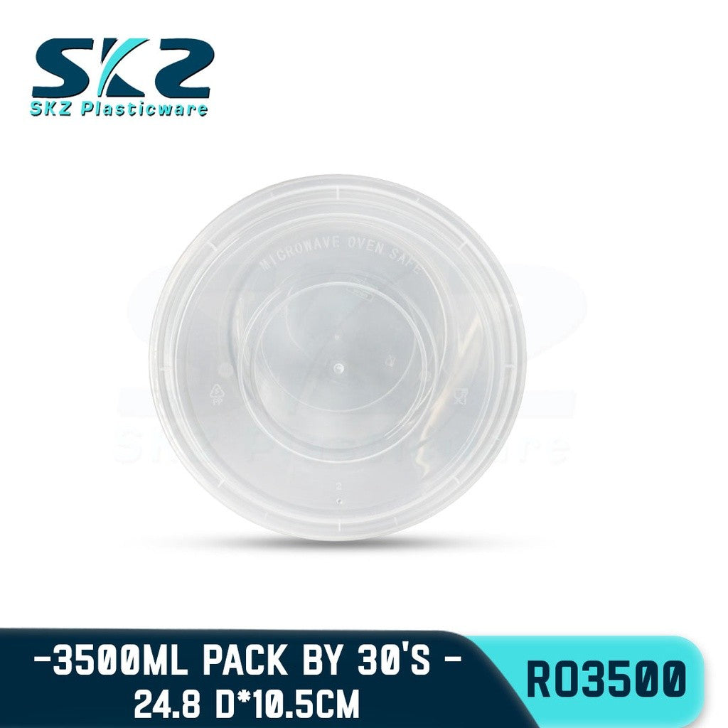 SKZ CLEAR CONTAINER ROUND SERIES R03500 3500ml ENVIRONMENTAL FRIENDLY FOOD STORAGE MICROWAVABLE