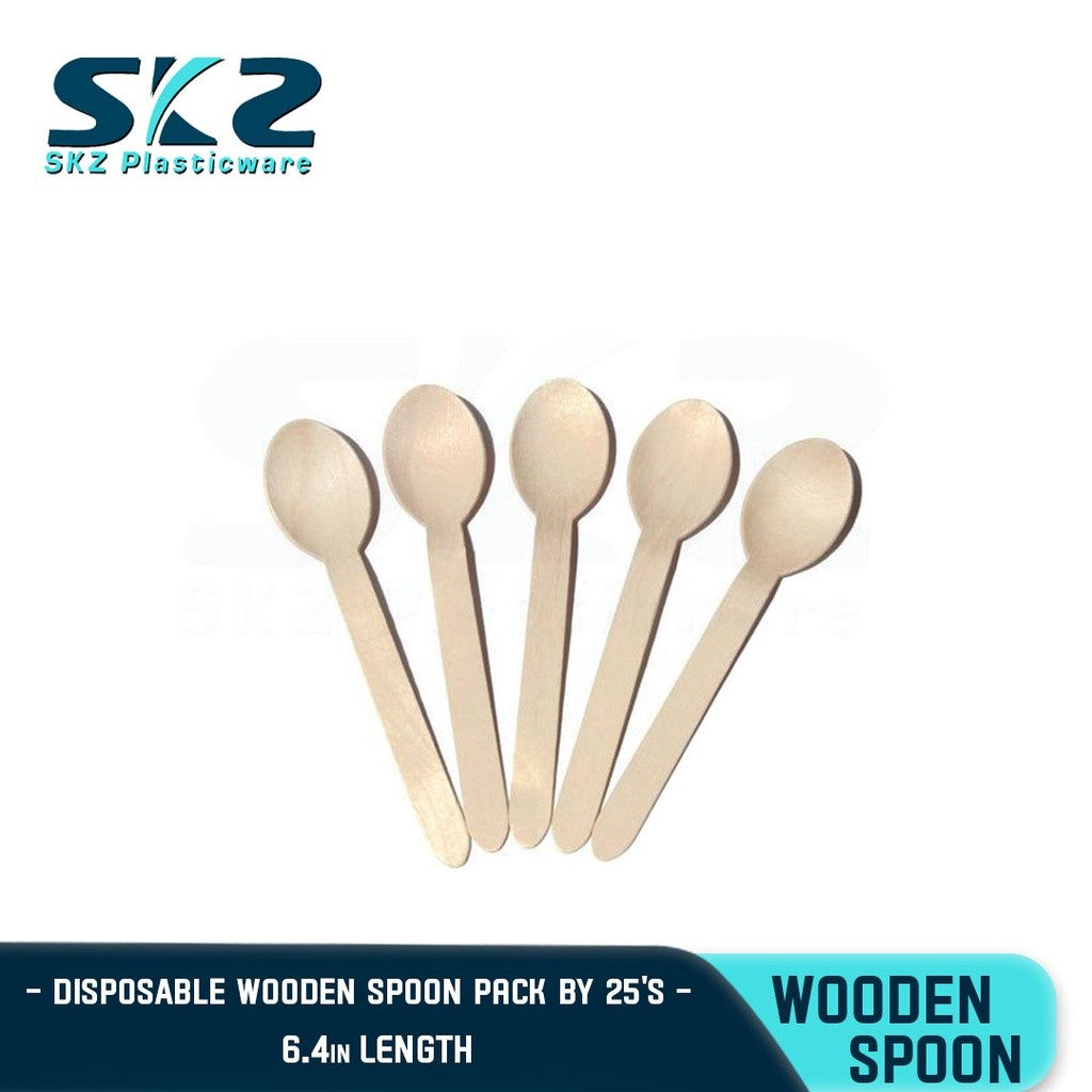 SKZ DISPOSABLE WOODEN SPOON, FORK, AND KNIFE 25-50PCS/PACK