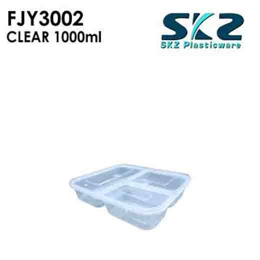 NEW (FYJ-3002) CLEAR CONTAINER 3DIVISION SERIES 3500ML ENVIRONMENTAL FRIENDLY FOOD STORAGE MICROWAV