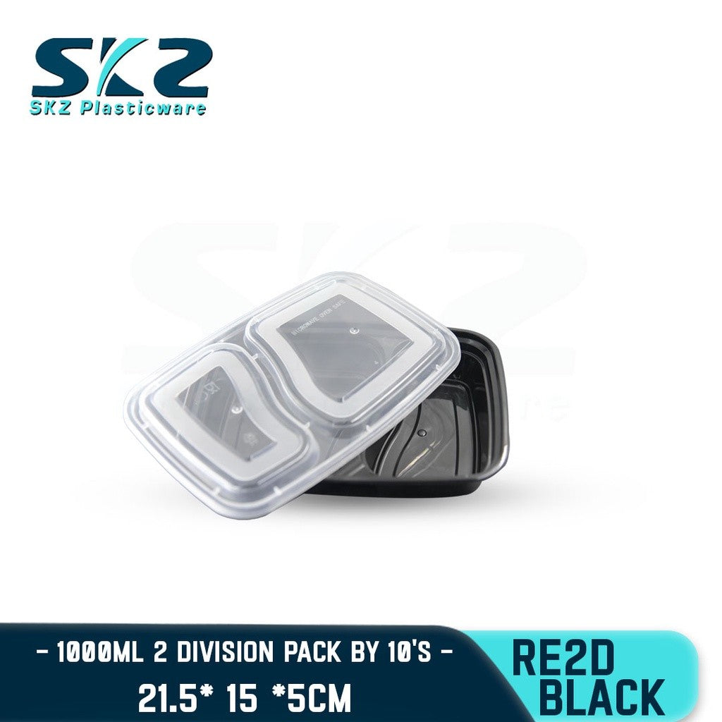 SKZ BENTO BOX RE 2 DIVISION  1BOX [RE 2D] ENVIRONMENTAL FRIENDLY FOOD STORAGE MICROWAVABLE