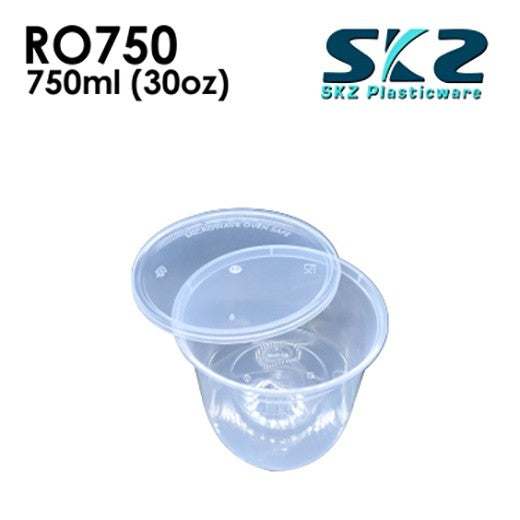 SKZCLEAR CONTAINER ROUND SERIES R0750 750ml ENVIRONMENTAL FRIENDLY FOOD STORAGE MICROWAVABLE