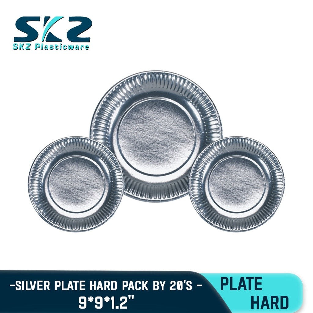 DISPOSABLE PLATE HARD SILVER LAMINATED PACK BY 20S