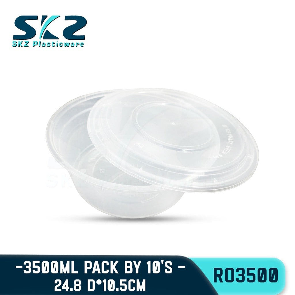 SKZ CLEAR CONTAINER ROUND SERIES R03500 ENVIRONMENTAL FRIENDLY FOOD STORAGE MICROWAVABLE
