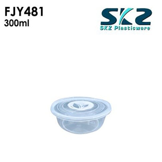 NEW (FJY-481) CLEAR CONTAINER ROUND SERIES 300ML ENVIRONMENTAL FRIENDLY FOOD STORAGE MICROWAV