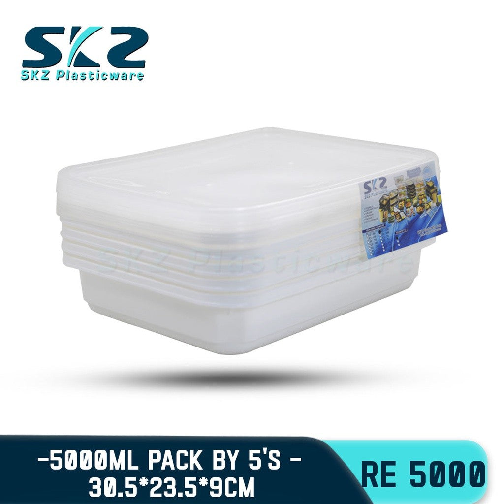 SKZ Microwavable Party Tray Rectangular Series Environmental Friendly Food Storage RE5000-White