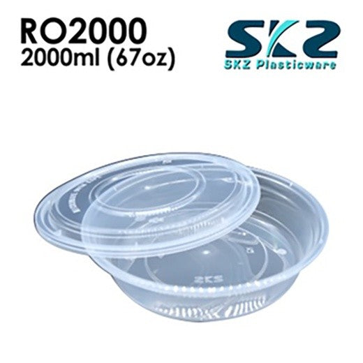 SKZ CLEAR CONTAINER ROUND SERIES R02000  ENVIRONMENTAL FRIENDLY FOOD STORAGE MICROWAVABLE