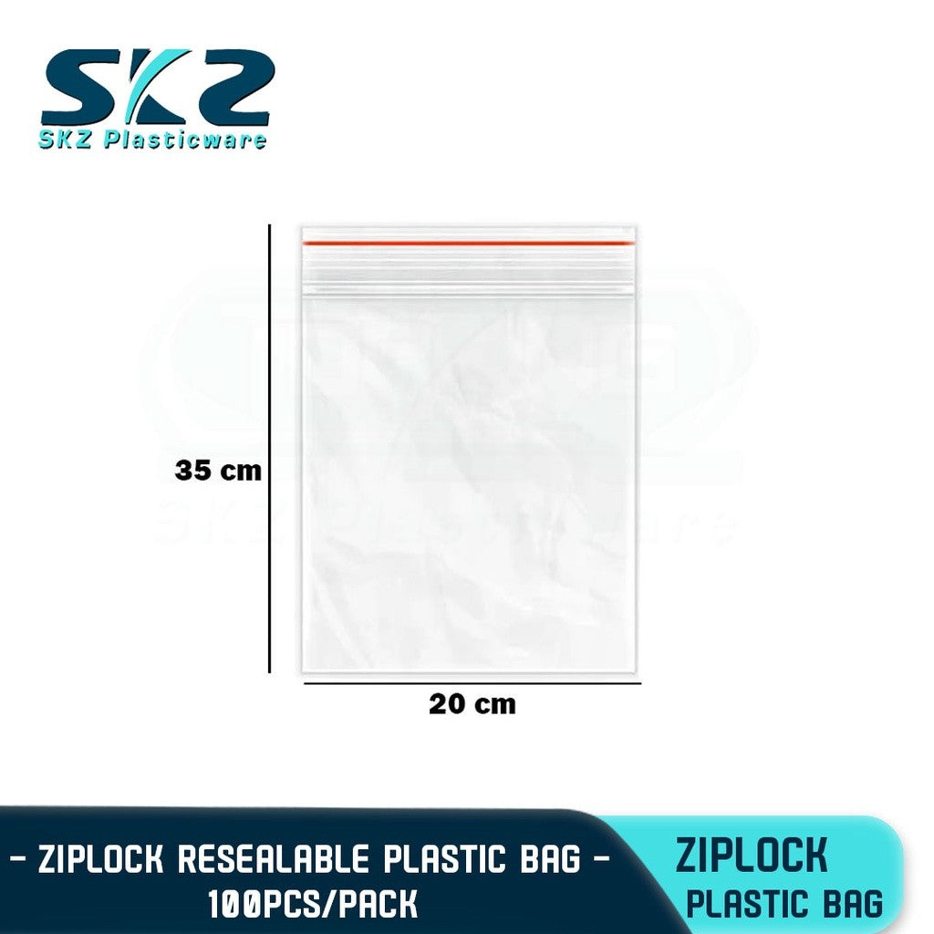 SKZ ZIPLOCK RESEALABLE PLASTIC BAG TRANSPARENT PACK BY 100'S