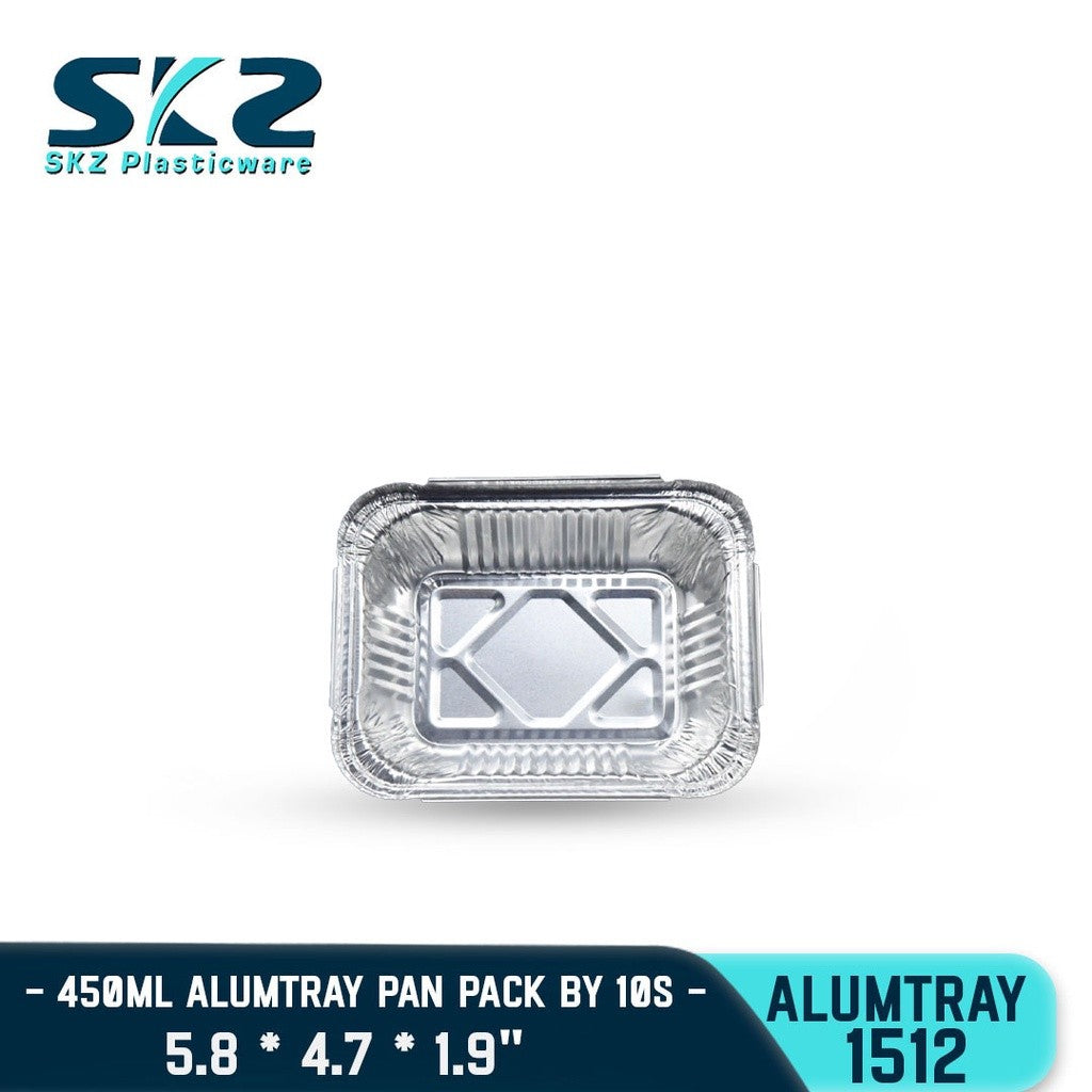 SKZ aluminum FOIL TRAY [1512] RECTANGULAR ALUMTRAY WITH LID 50PCS/PACK