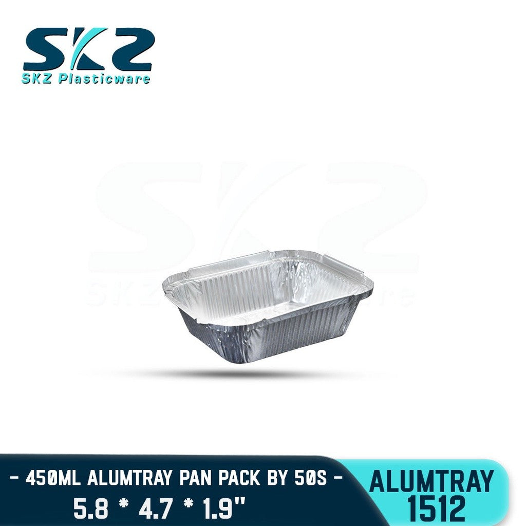 SKZ ALUMINUM FOIL TRAY [1512] RECTANGULAR ALUMTRAY WITH LID 10PCS/PACK