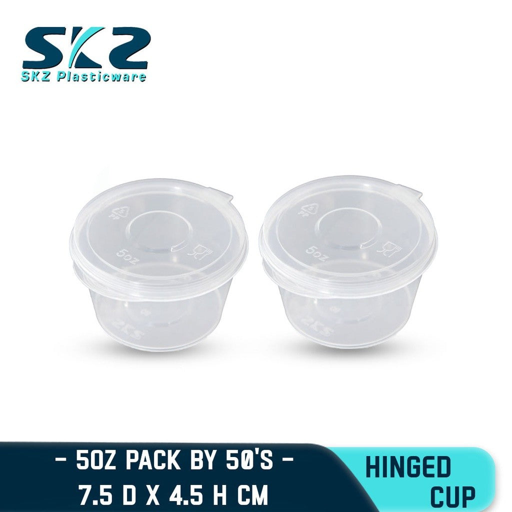 SKZ 1BOX CLEAR 5oz HINGED CUP 148ML [1000pcs] ENVIRONMENTAL FRIENDLY FOOD STORAGE MICROWAVABLE