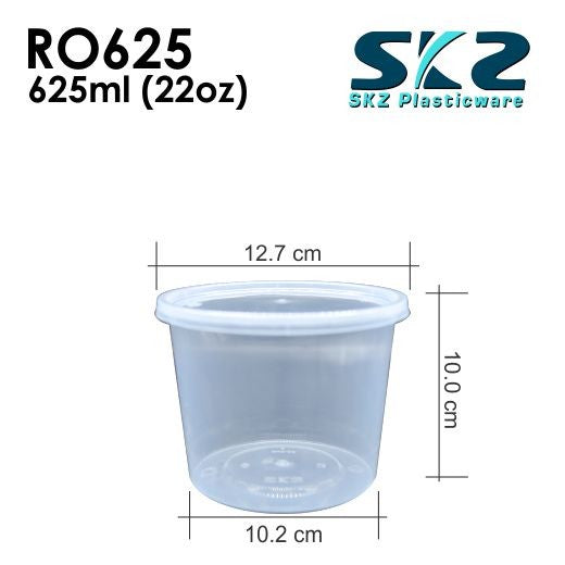 SKZ CLEAR CONTAINER ROUND SERIES R0625 625ml ENVIRONMENTAL FRIENDLY FOOD STORAGE MICROWAVABLE