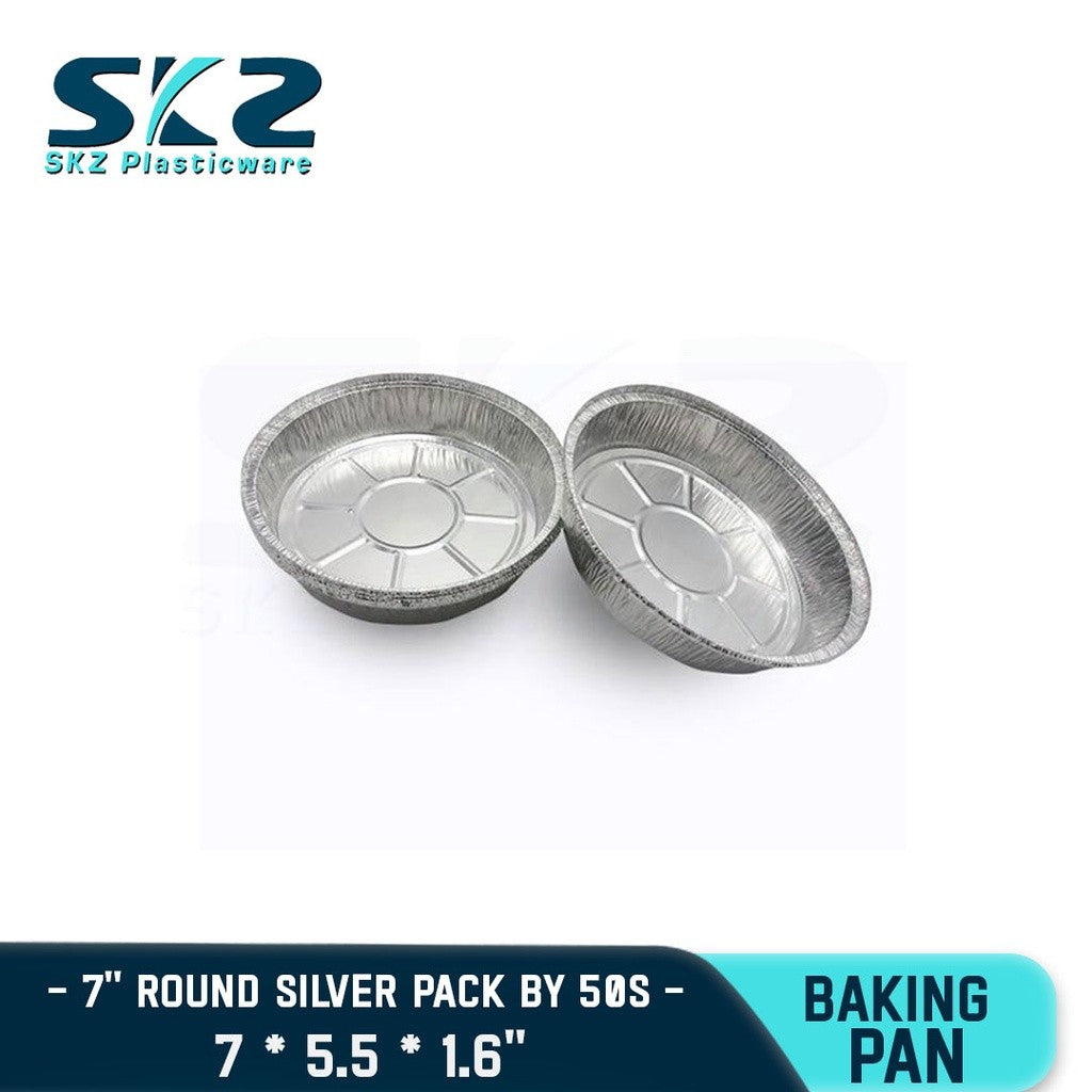 SKZ ALUMINUM FOIL ROUND SILVER 700ML [7INCHES] RECTANGULAR ALUMTRAY WITH LID 10PCS/PACK