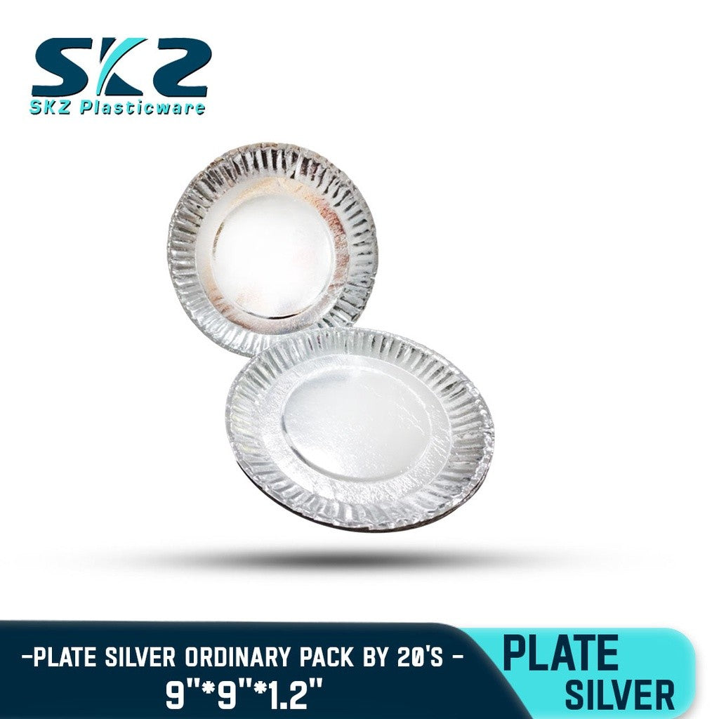 DISPOSABLE PAPER PLATE ORDINARY SILVER LAMINATED
