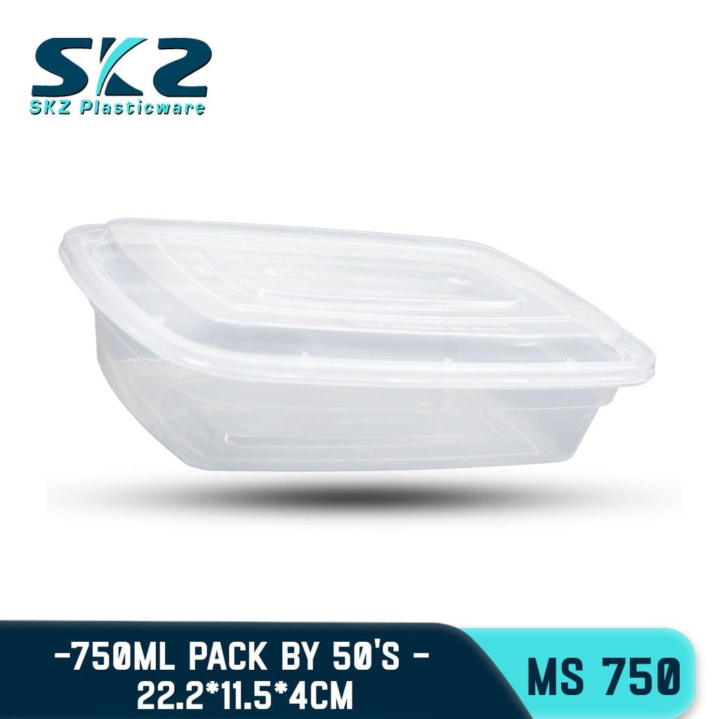 SKZ 1BOX BLACK AND CLEAR RE SERIES 750ML [MS 750]  ENVIRONMENTAL FRIENDLY FOOD STORAGE MICROWAVABLE