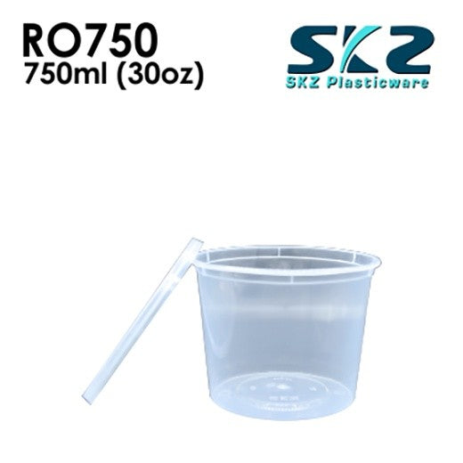 SKZ CLEAR CONTAINER ROUND SERIES R0750 750ml ENVIRONMENTAL FRIENDLY FOOD STORAGE MICROWAVABLE