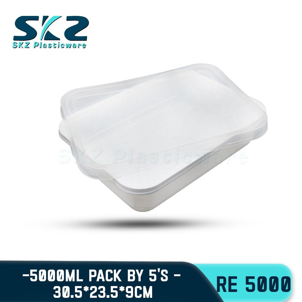 SKZ Microwavable Party Tray Rectangular Series Environmental Friendly Food Storage RE5000-White