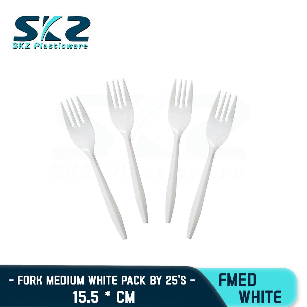 SKZ FORK MEDIUM WHITE AND BLACK [FMED WHITE] ENVIRONMENTAL FRIENDLY FOOD STORAGE MICROWAVABLE