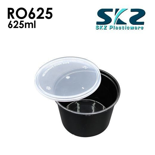 SKZ BLACK CONTAINER ROUND SERIES R0625 625ml ENVIRONMENTAL FRIENDLY FOOD STORAGE MICROWAVABLE