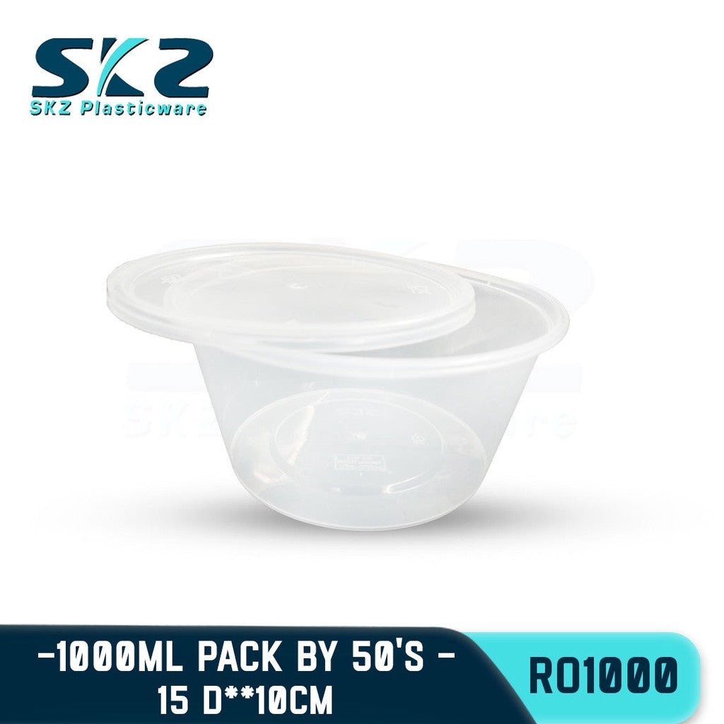 SKZ BLACK CONTAINER ROUND SERIES R01000 ENVIRONMENTAL FRIENDLY FOOD STORAGE MICROWAVABLE
