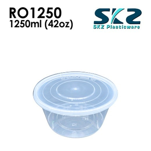 SKZ CLEAR CONTAINER ROUND SERIES R01250 1250ml ENVIRONMENTAL FRIENDLY FOOD STORAGE MICROWAVABLE