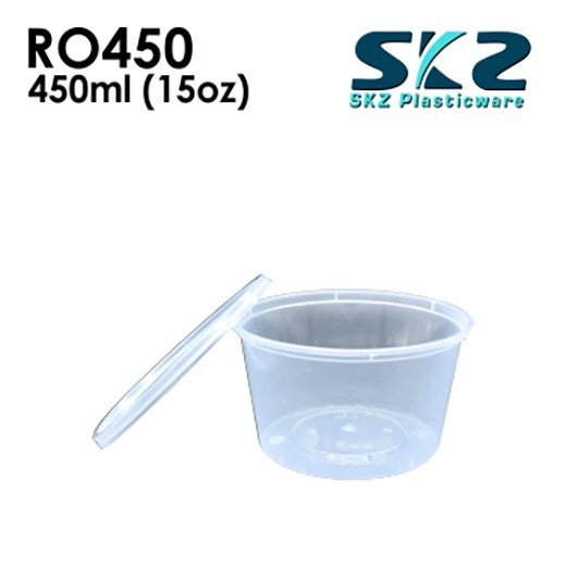 SKZ CLEAR CONTAINER ROUND SERIES R0450 (396) 450ml ENVIRONMENTAL FRIENDLY FOOD STORAGE MICROWAVABLE