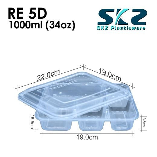 SKZ CLEAR CONTAINER RECTANGULAR SERIES RE5D ENVIRONMENTAL FRIENDLY FOOD STORAGE MICROWAVABLE