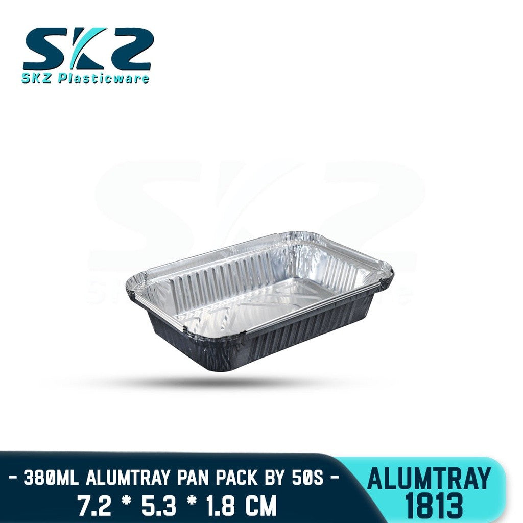 SKZ aluminum FOIL TRAY 700ML [1813] RECTANGULAR ALUMTRAY WITH LID 10PCS/PACK