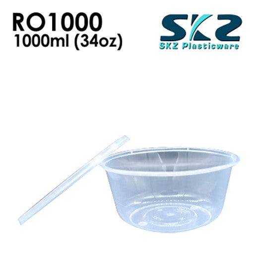 SKZ CLEAR CONTAINER ROUND SERIES R01000 1000ml ENVIRONMENTAL FRIENDLY FOOD STORAGE MICROWAVABLE