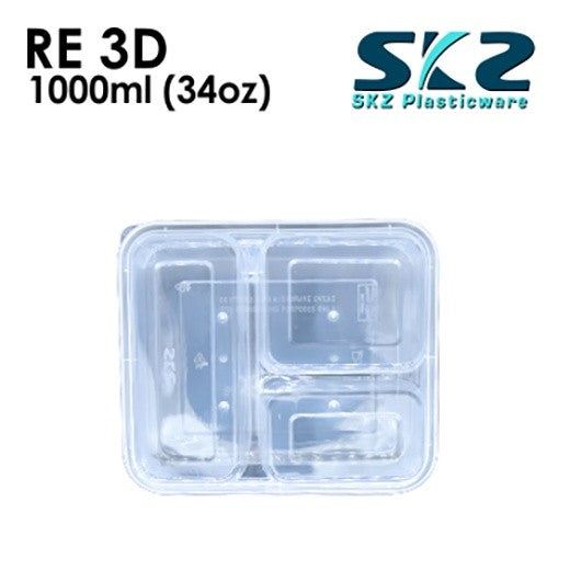 SKZ CLEAR CONTAINER RECTANGULAR SERIES RE3D ENVIRONMENTAL FRIENDLY FOOD STORAGE MICROWAVABLE