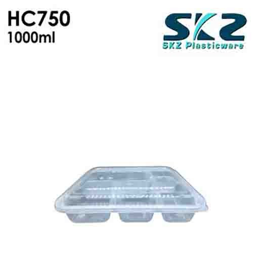 NEW (HC-750) CLEAR CONTAINER 5DIVISION SERIES 3500ML ENVIRONMENTAL FRIENDLY FOOD STORAGE MICROWAV