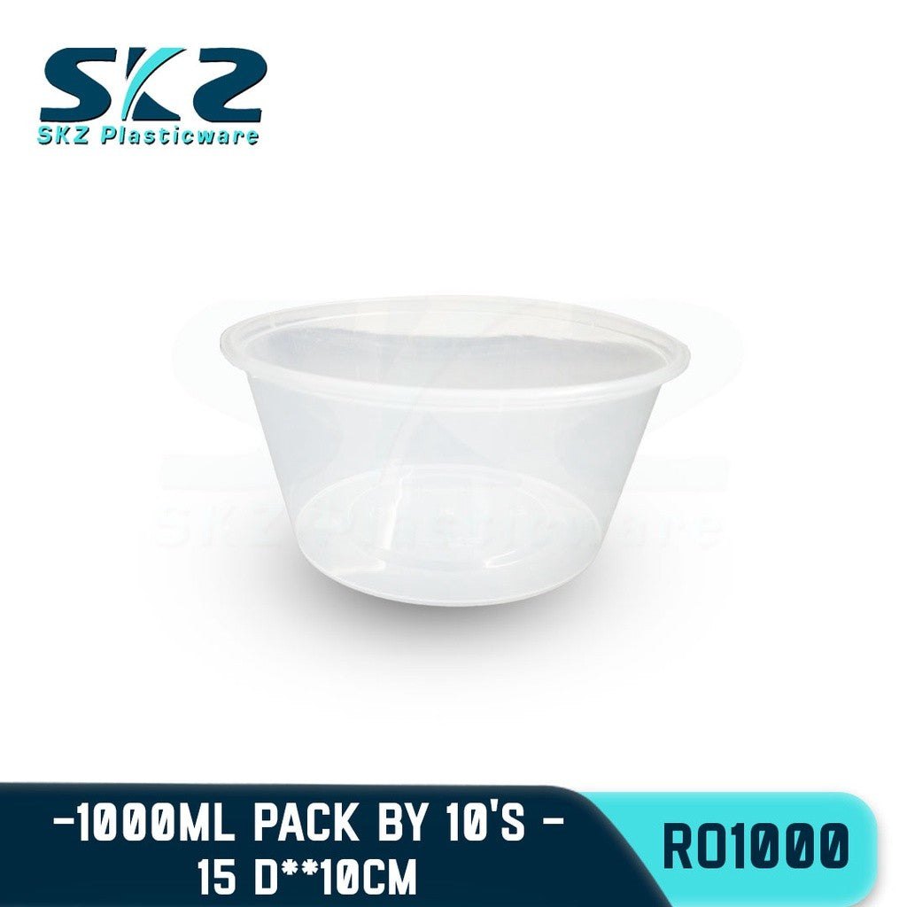 SKZ BLACK CONTAINER ROUND SERIES R01000 1000ml ENVIRONMENTAL FRIENDLY FOOD STORAGE MICROWAVABLE