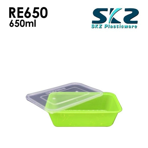 SKZ COLOREDCONTAINER RECTANGULAR SERIES RE650 650ml ENVIRONMENTAL FRIENDLY FOOD STORAGE MICROWAVABLE