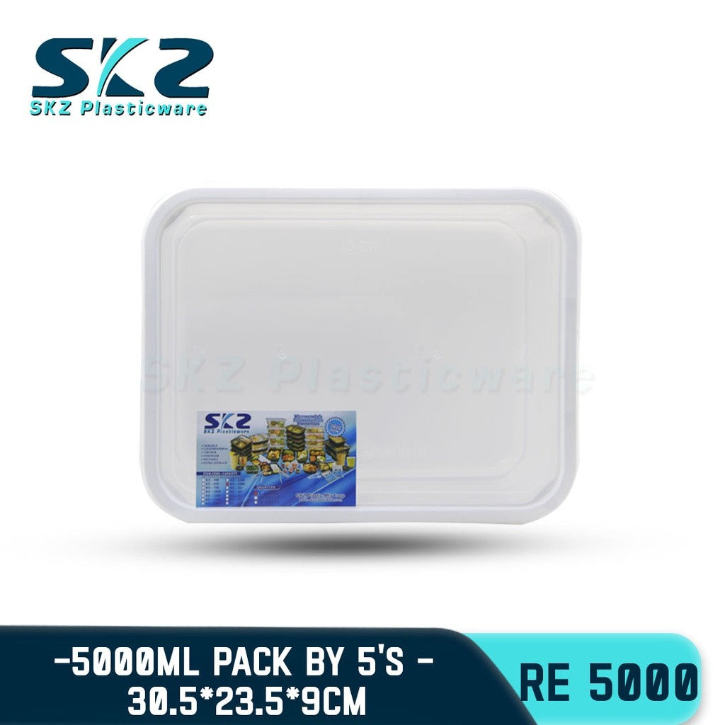 SKZ Microwavable Party Tray Rectangular Series Environmental Friendly Food Storage RE5000-White