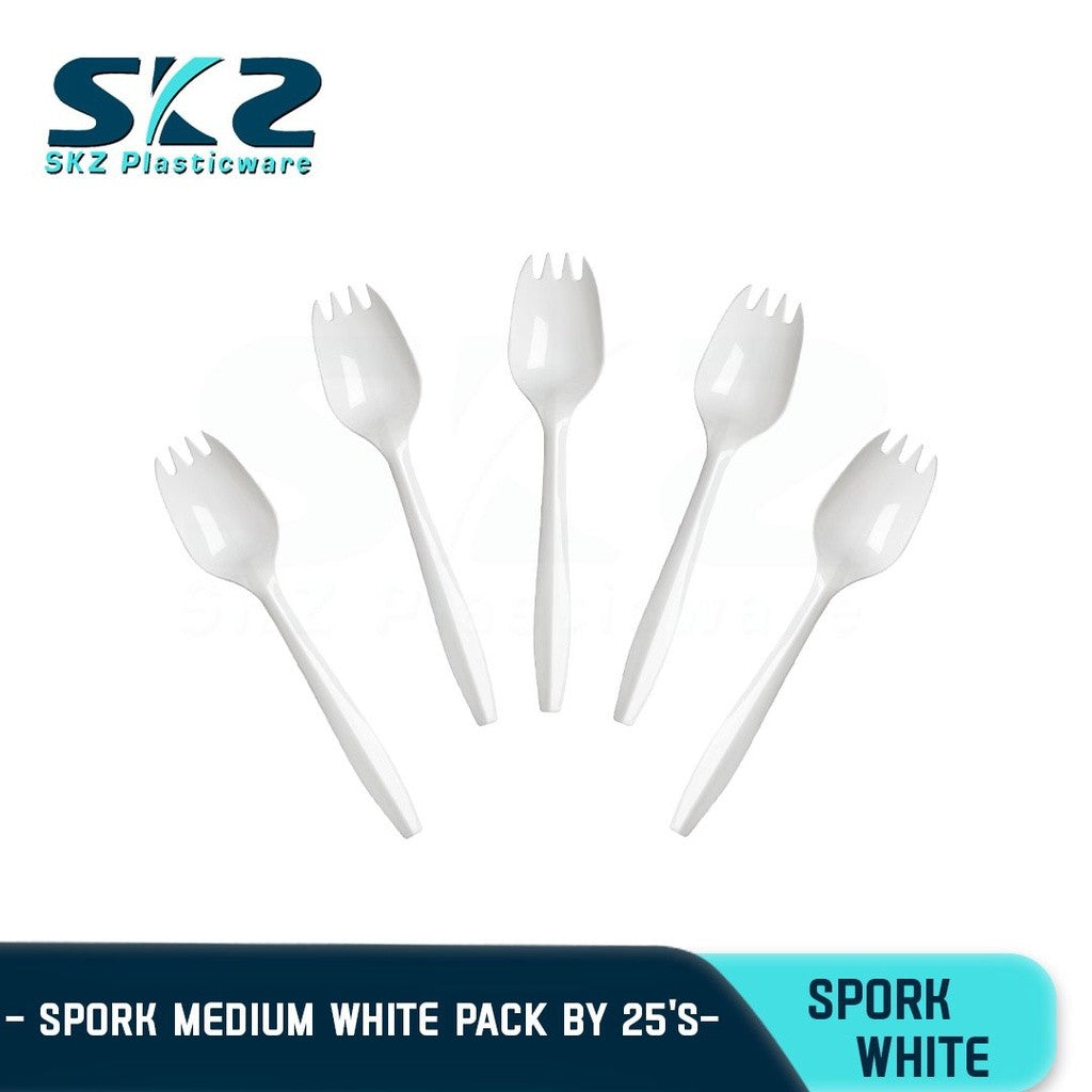 SKZ DISPOSABLE SPORK WHITE 25PCS/PACK