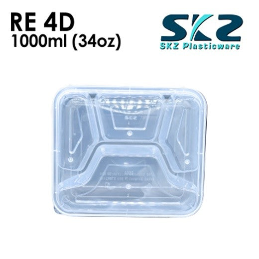 SKZ CLEAR CONTAINER RECTANGULAR SERIES RE4D ENVIRONMENTAL FRIENDLY FOOD STORAGE MICROWAVABLE
