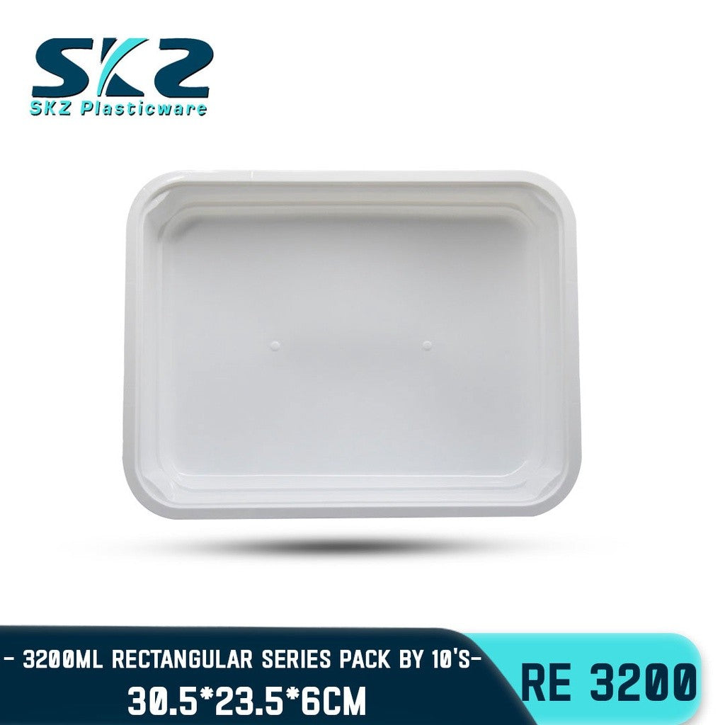 SKZ  PARTY TRAY RECTANGULAR SERIES RE3200 ENVIRONMENTAL FRIENDLY FOOD STORAGE MICROWAVABLE