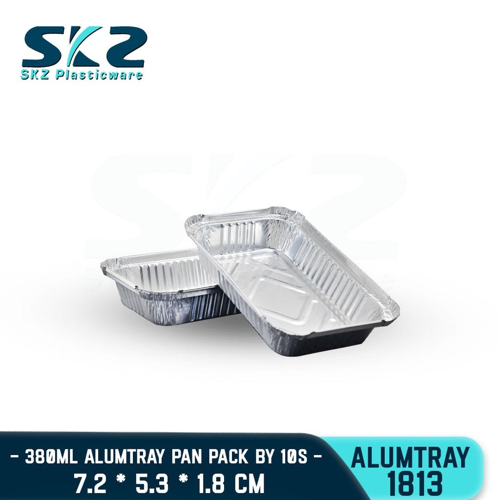 SKZ aluminum FOIL TRAY 700ML [1813] RECTANGULAR ALUMTRAY WITH LID 10PCS/PACK