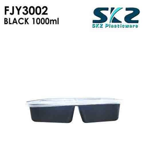 NEW (FYJ-3002) BLACK CONTAINER 3DIVISION SERIES 3500ML ENVIRONMENTAL FRIENDLY FOOD STORAGE MICROWAV