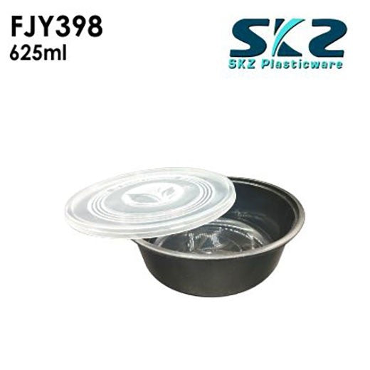 NEW (FJY-398) BLACK CONTAINER ROUND SERIES 625ML ENVIRONMENTAL FRIENDLY FOOD STORAGE MICROWAV